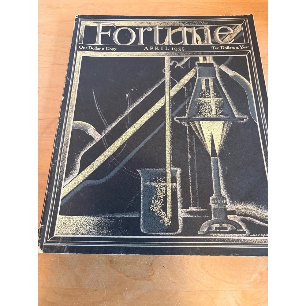 Vintage Fortune Magazine April 1935 Art Deco Cover Industrial Ads Ephemera